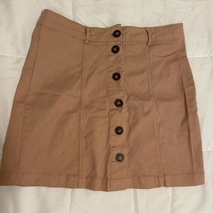 tan/mauve button up skirt